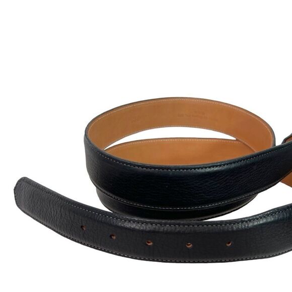 James Reid of Santa Fe New Mexico Black Bison Leather Belt Strap Size 55 - Picture 3 of 11